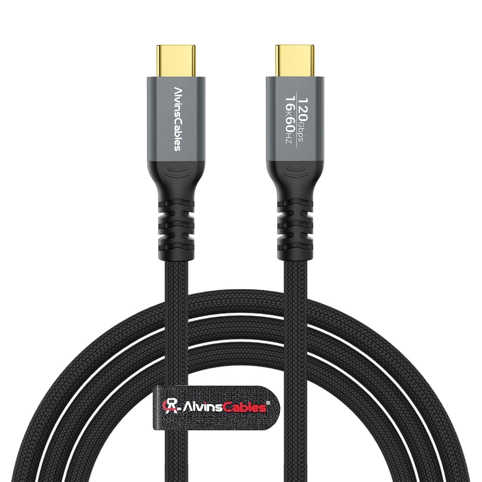 Thunderbolt 5 USB-C Cable 6.6ft 120Gbps 240W PD 16K Compatible TB4 TB3 USB4