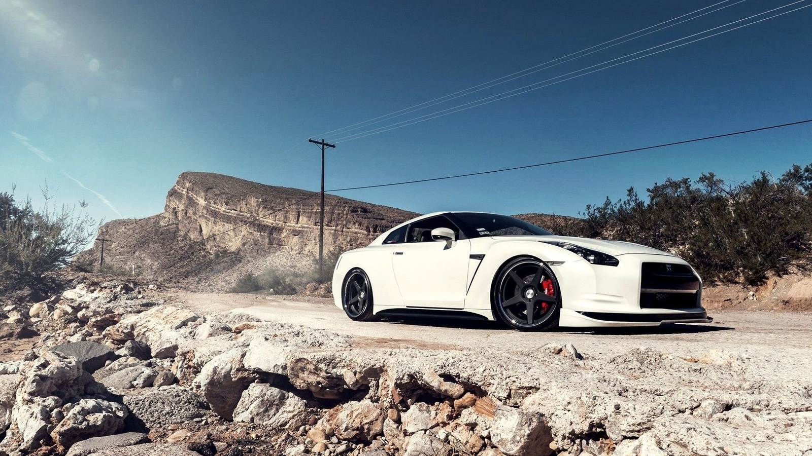 Cars nissan r35 gt r Desk Mat Stitched