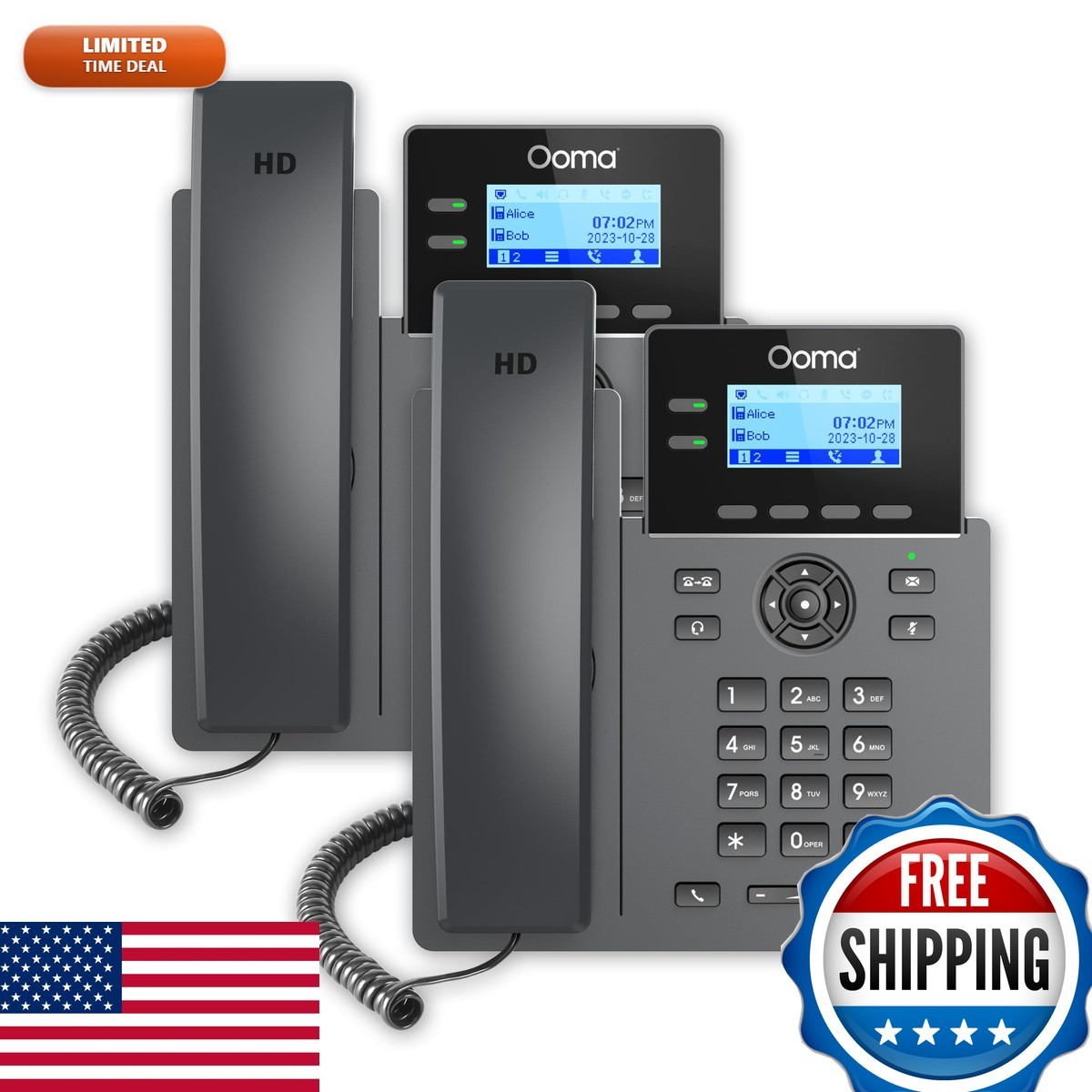 Ooma 2602 Office IP Desk Phones 2-Pack for Ooma Office VoIP