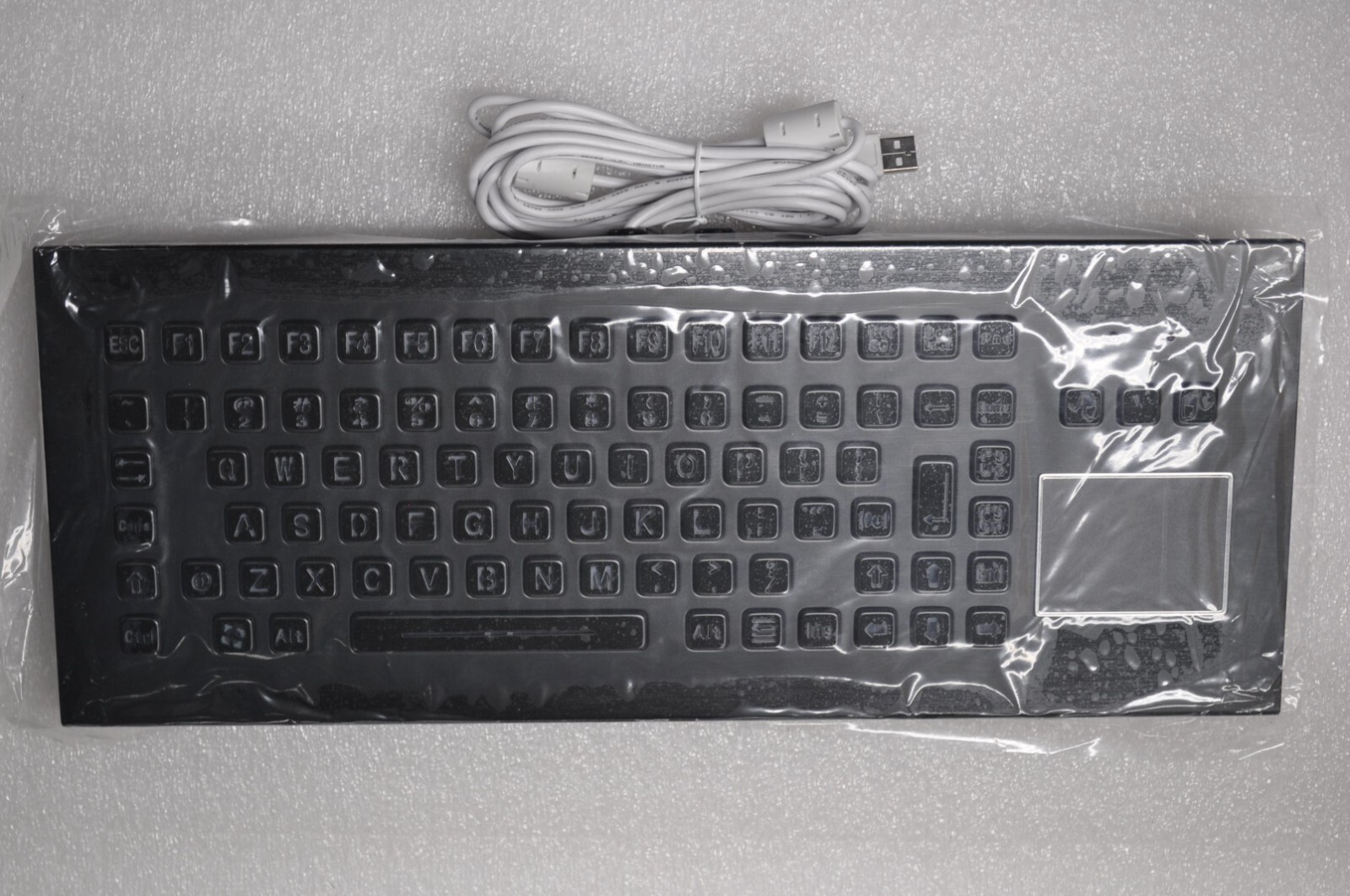 New REDSIS Black Metal USB US keyboard KY-PC-F2T-LED-DESK-BL-USB-US