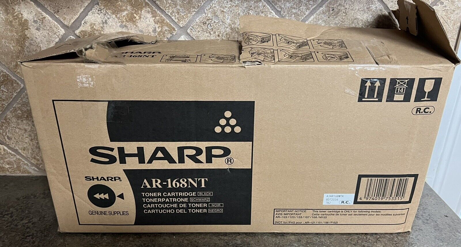 Sharp AR-168nt Toner Cartridge Black New Open Box