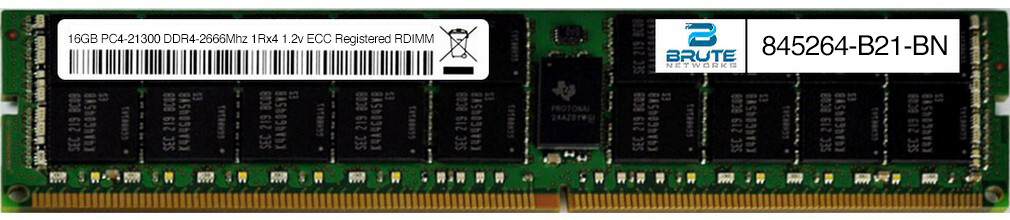 845264-B21 - HPE Compatible 16GB PC4-21300 DDR4-2666Mhz 1Rx4 1.2v ECC RDIMM