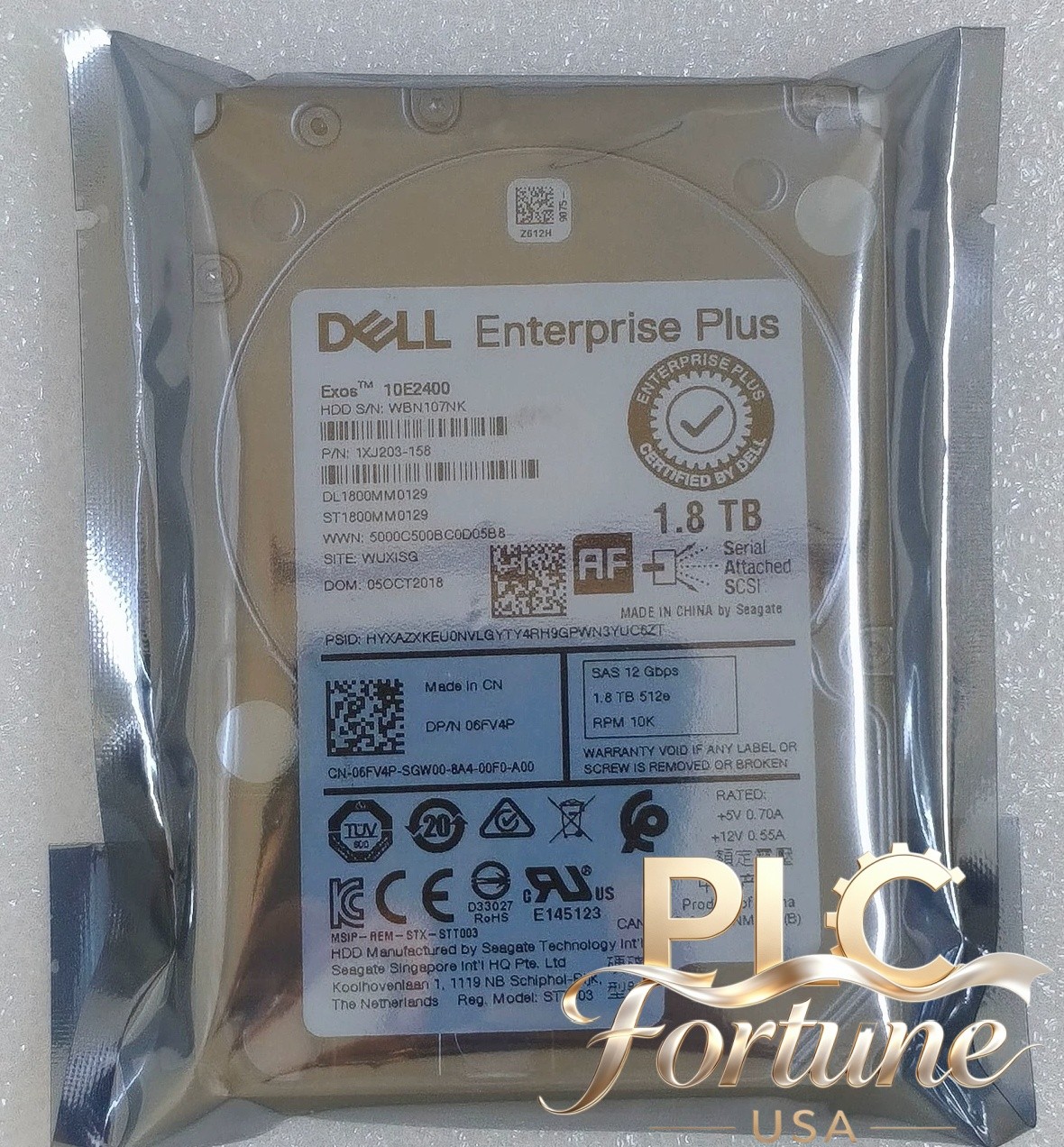New Dell 06FV4P 1.8TB 2.5" SAS 10K Enterprise HDD For SC4020/5020 ST1800MM0129