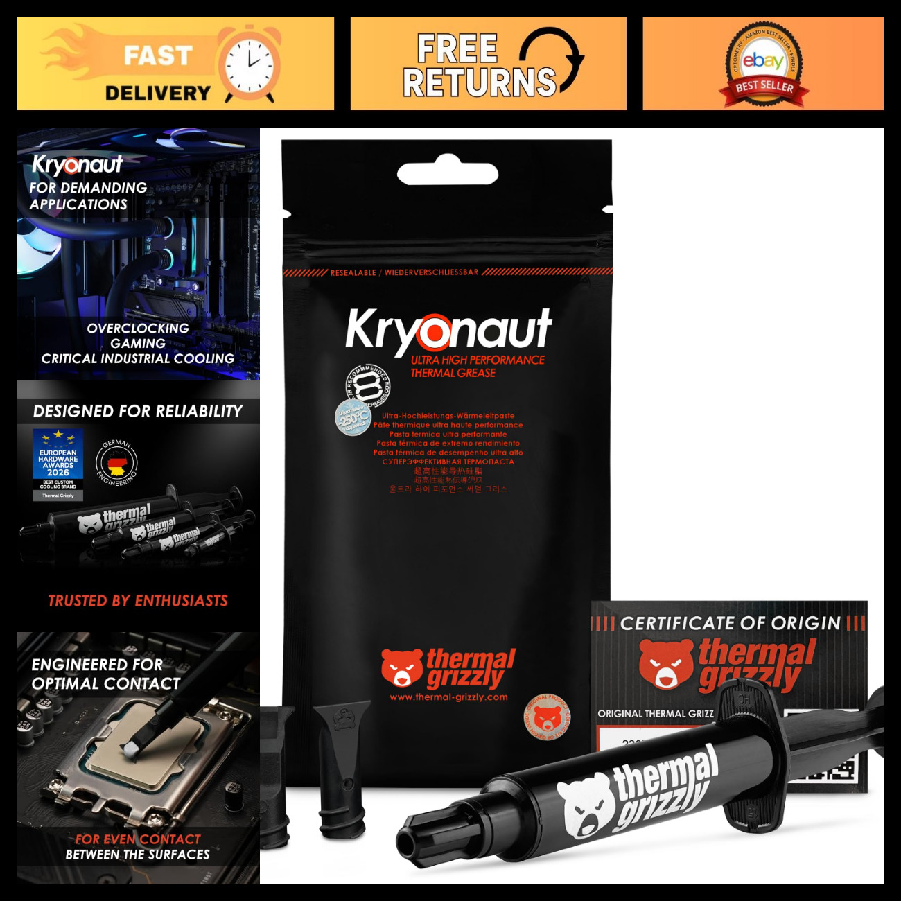 High Performance Thermal Paste 11.1g - Extreme Cooling for CPUs & GPUs