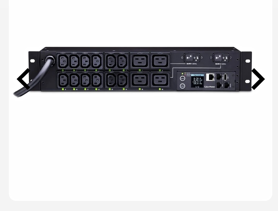 CyberPower PDU41008 Switched Rack Mount 1U PDU, 16 Outlets NEMA L6-30P