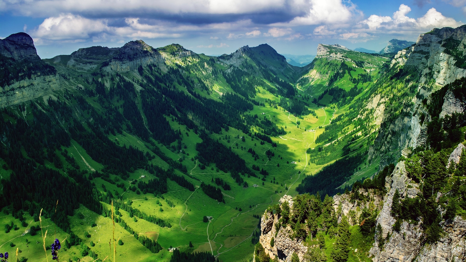 Landscape mountains valley aerial view Custom Gaming Mat Desk