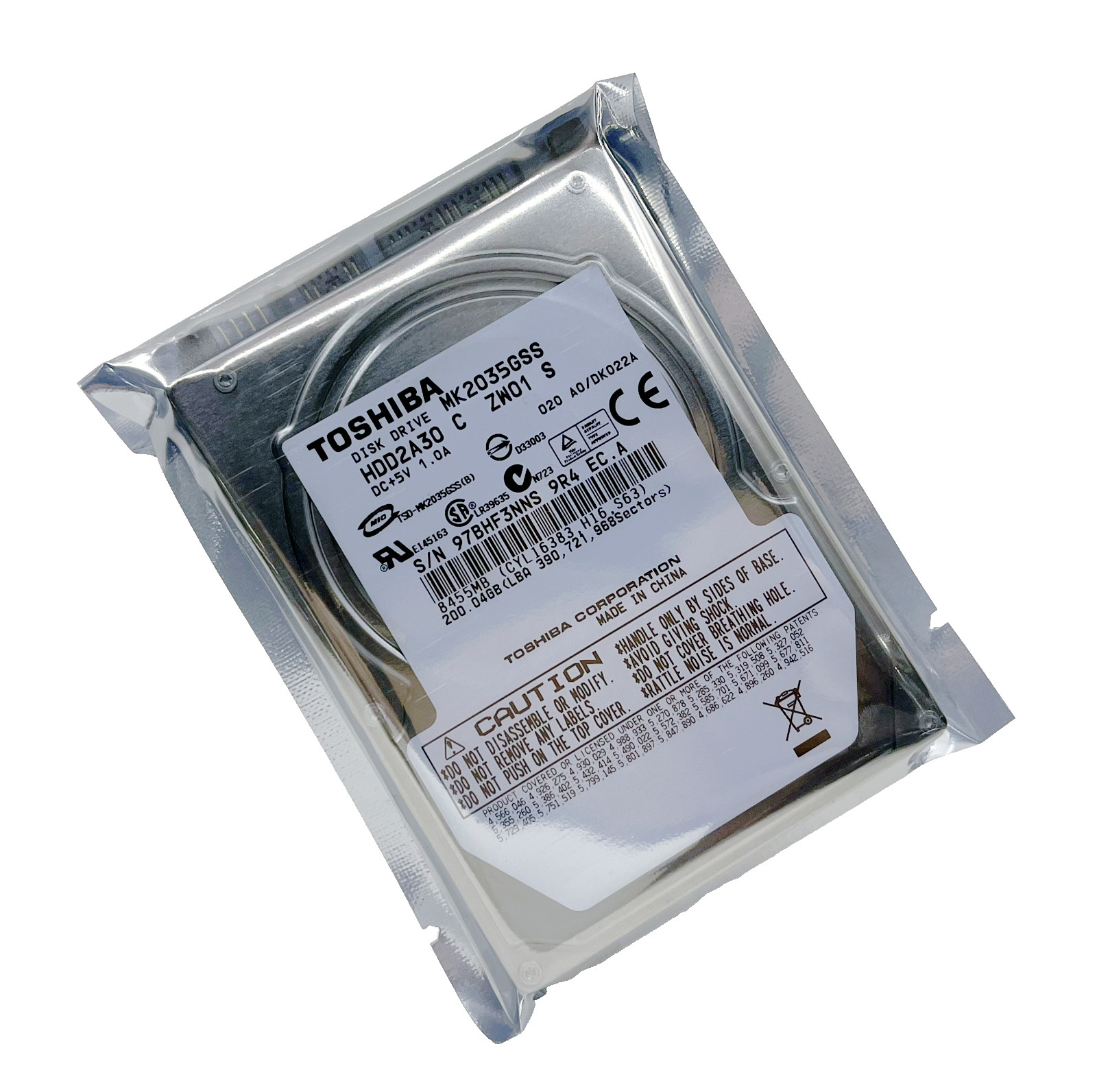 Toshiba 200GB MK2035GSS SATA Car Hard Drive