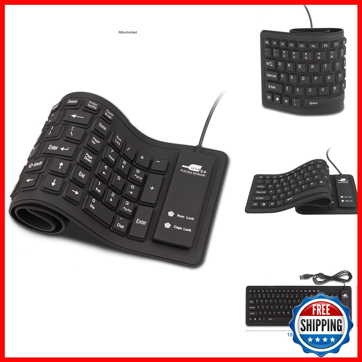 Sungwoo Foldable Silicone Keyboard USB Wired Waterproof Rollup Keyboard PC