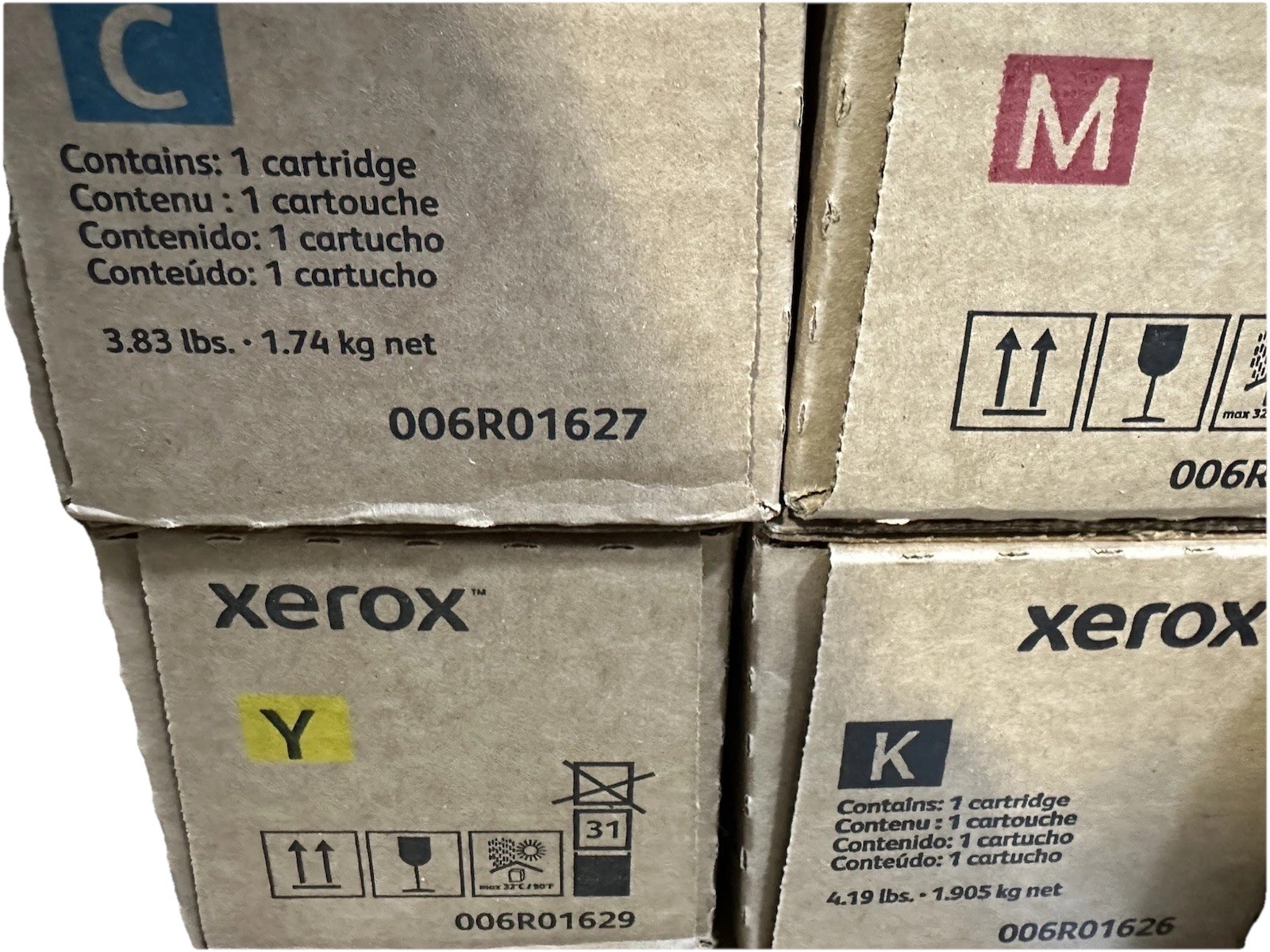 Xerox 2100/3100/4100 - 4 Toners CMYK-Open boxes- Not Used-Last set