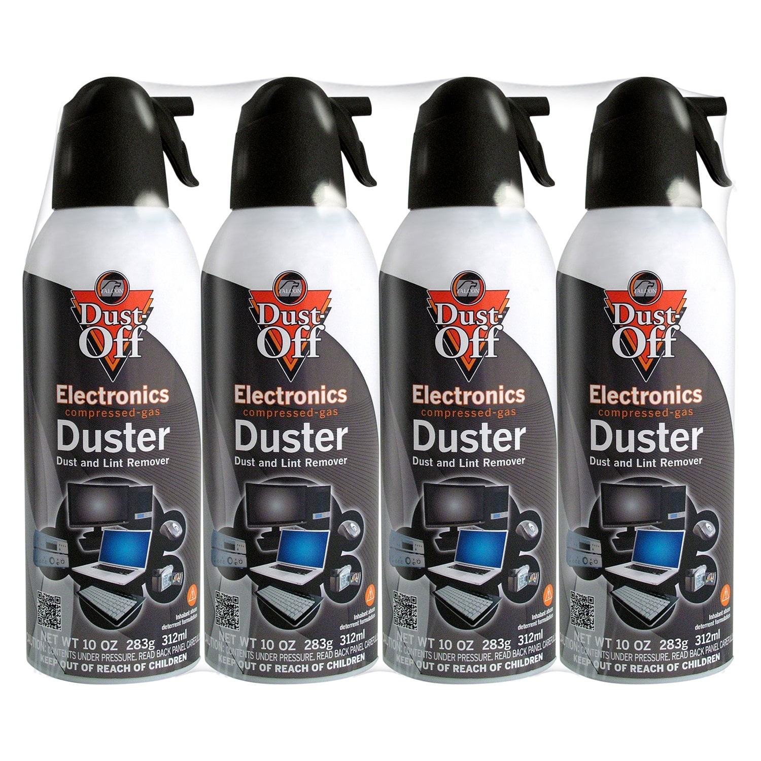 Falcon Dust-Off Electronics Compressed Gas Duster, 10oz - 4 Pack