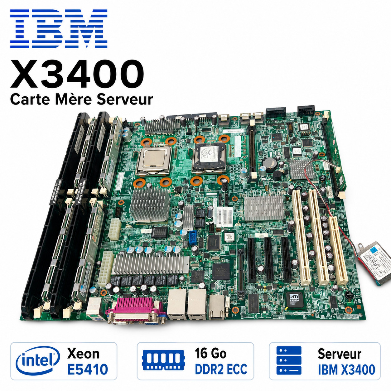 IBM x3400 Xeon E5410 16GB DDR2 ECC RAID Server Motherboard 48-52101-02B