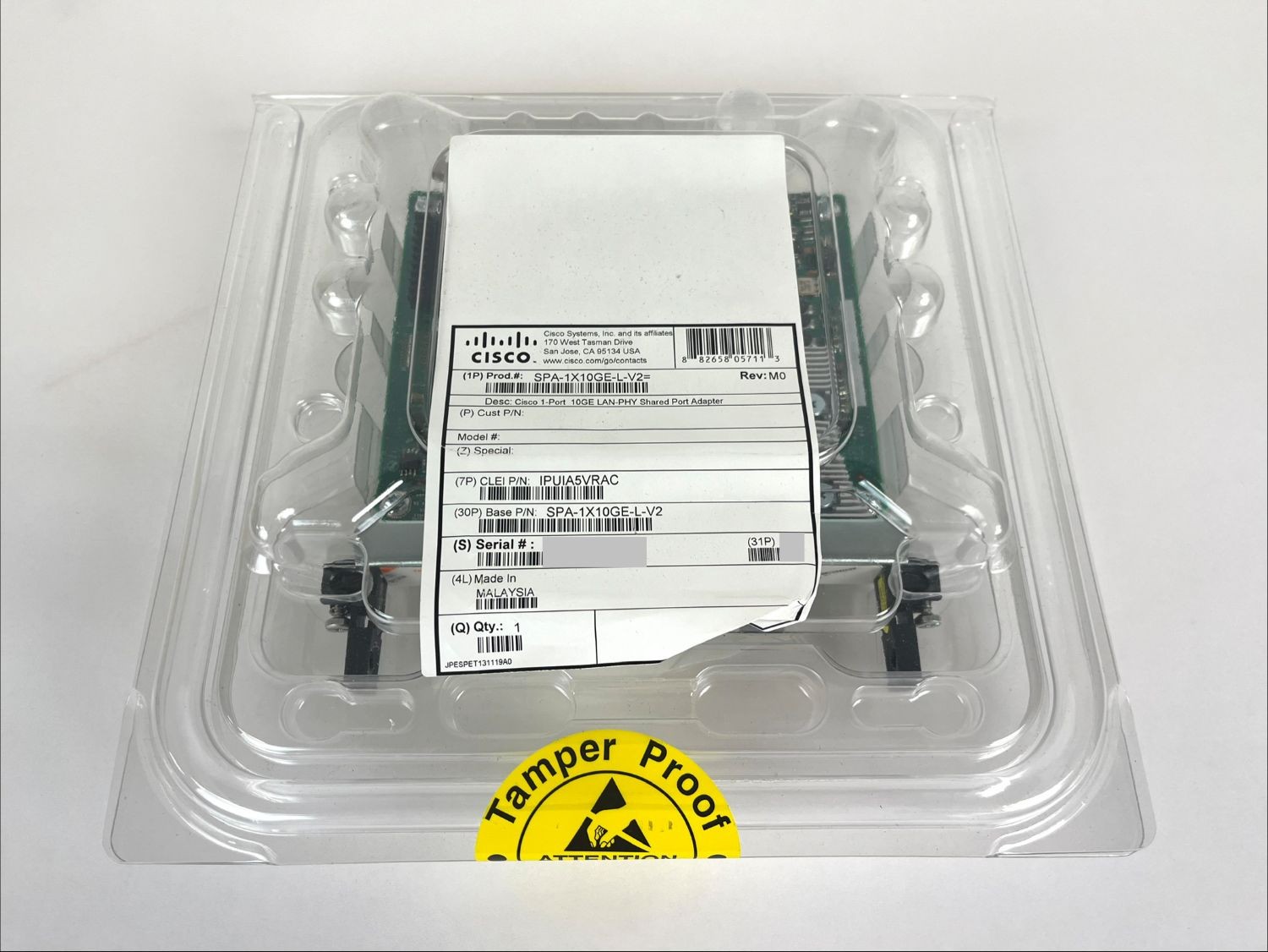 New Cisco SPA-1X10GE-L-V2 1-Port 10Gigabit Ethernet Shared Port Adapter
