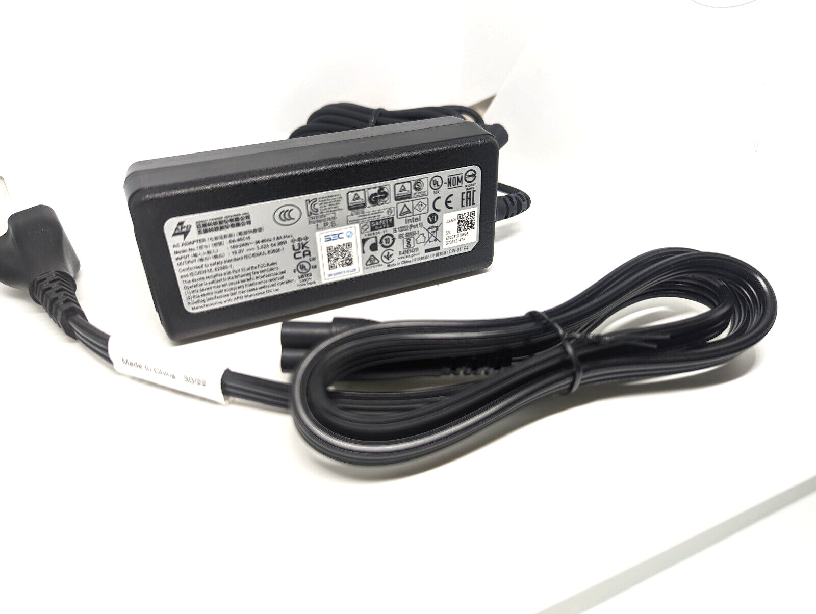Lot Of 10 Genuine ADP Ac Adapter DA-65C19 Output 19V 3.42A Charger (No AC Cable)