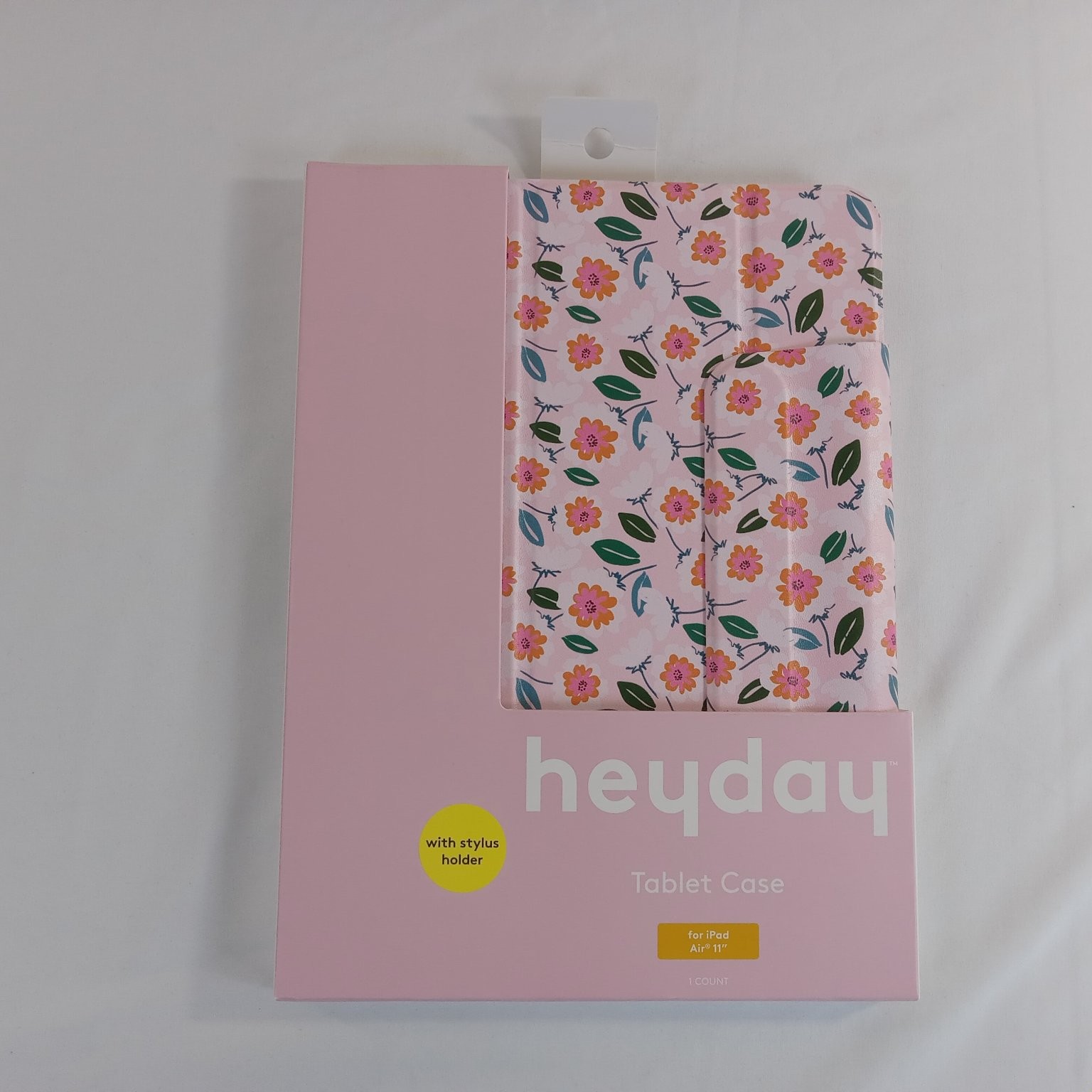 heyday Pink Meadow Floral Tablet Case for Apple iPad Air 11" with Stylus Holder