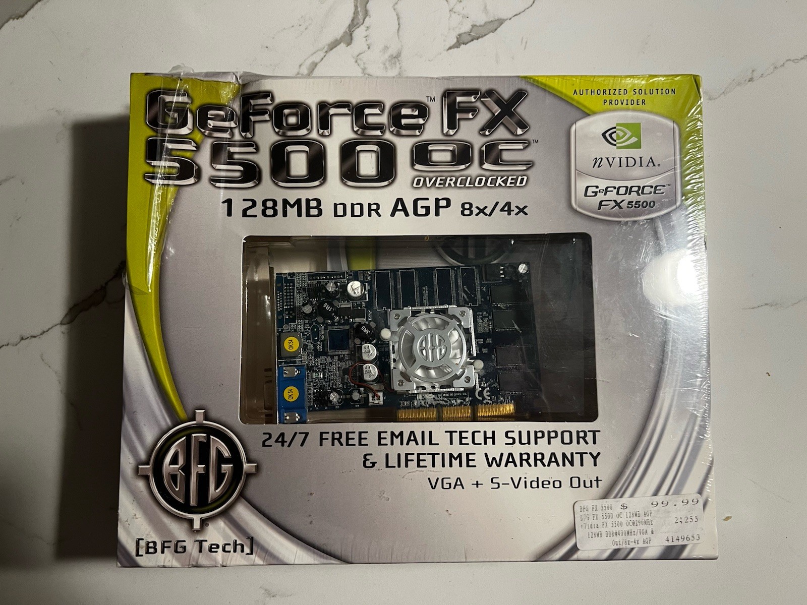 bfg tech nvidia geforce fx 5500 oc agp 128mb graphics card