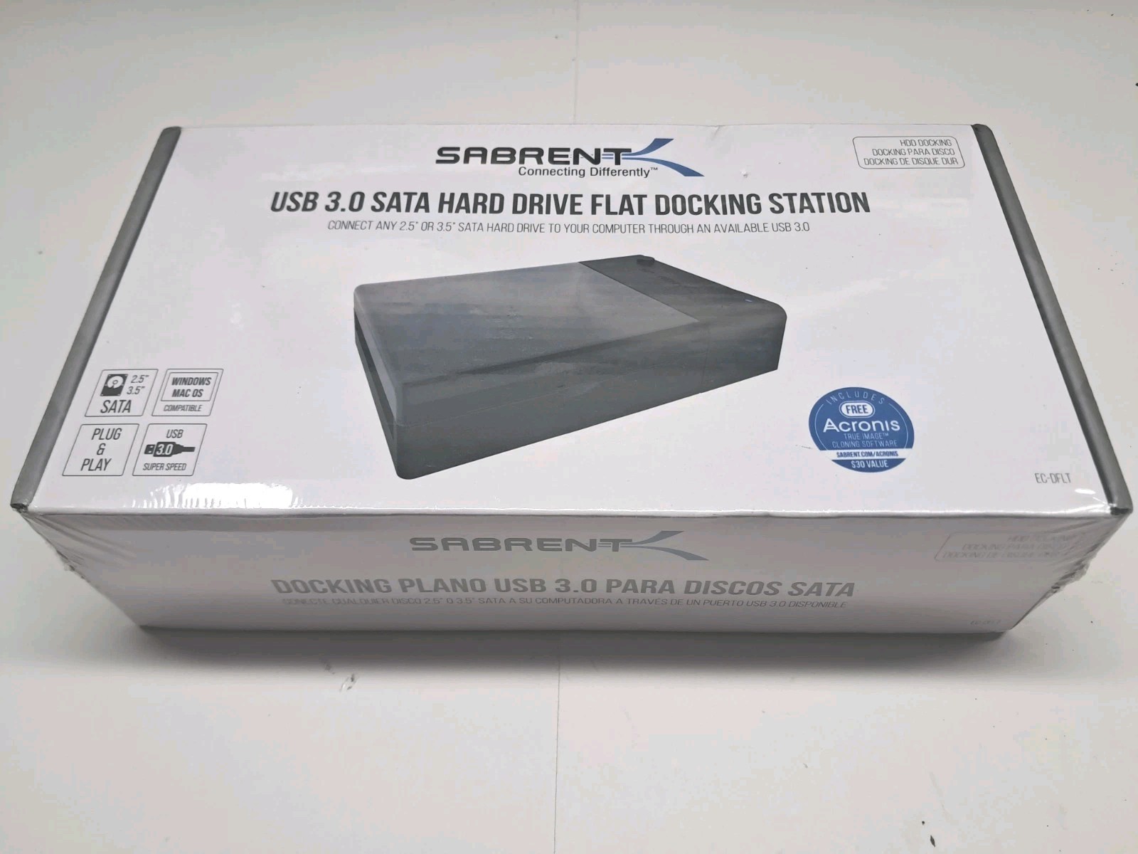 Sabrent EC-DFLT USB 3.0 to SATA External Hard Drive Lay-flat Docking Station