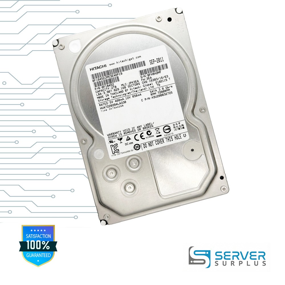 Hitachi HUA722020ALA330 2TB SATA 3.0 Gb/s 3.5 in Enterprise HDD | 0F10452