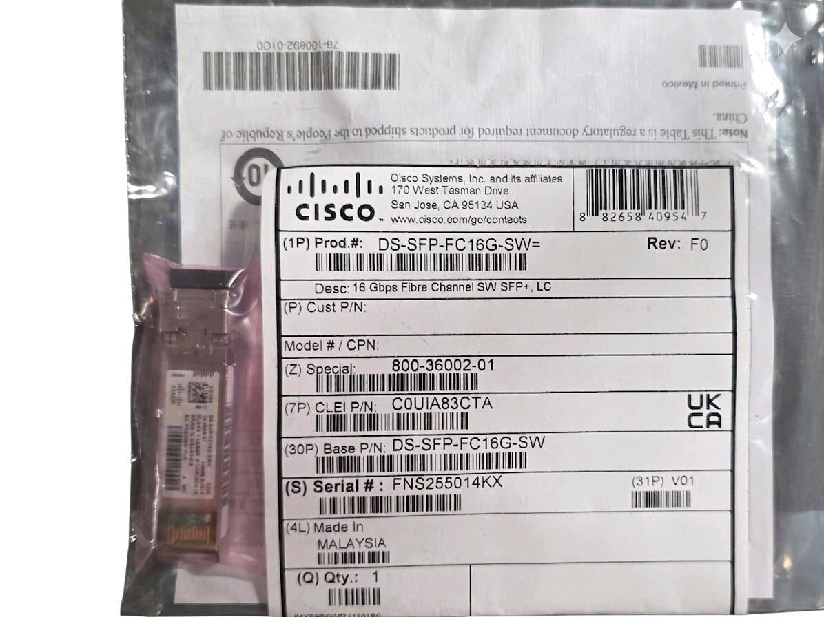 Cisco DS-SFP-FC16G-SW 16Gbs Fiber Channel SFP Transceiver Module