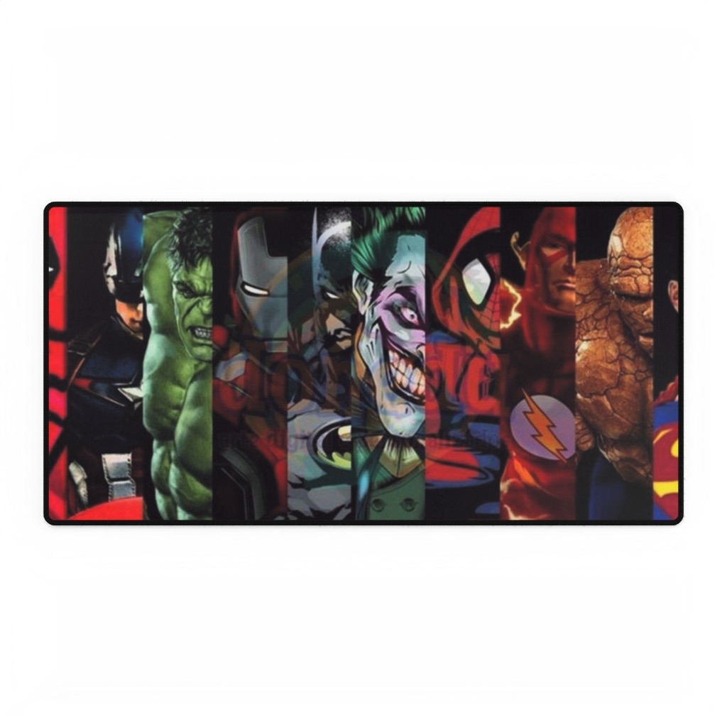 Marvel And DC Superheroes Vertical Panels Split Face Mouse Pad Desk Mats
