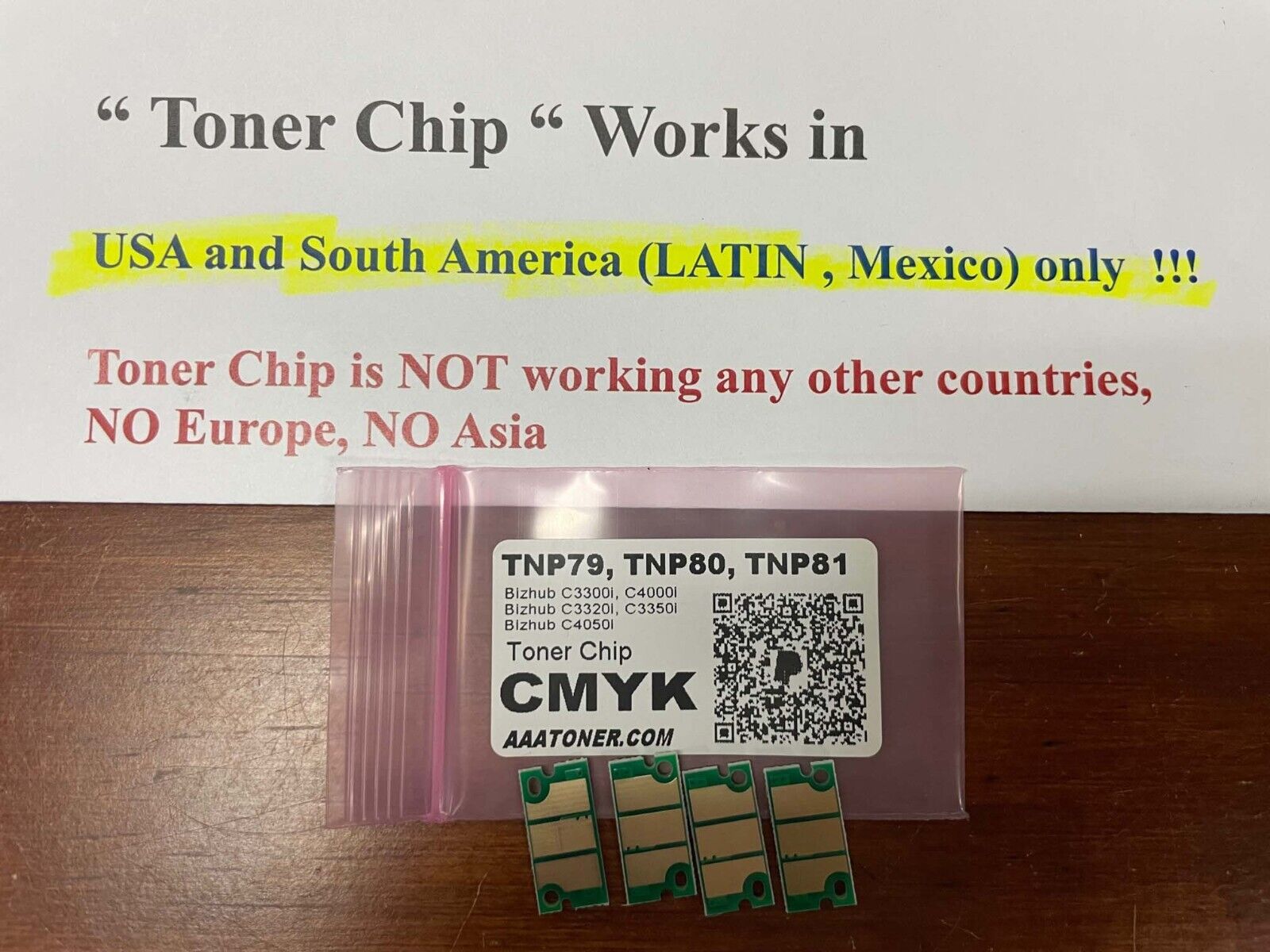 4 Toner Chip for Bizhub (TNP79, 80 81) C3300i C4000i C3320i C3350i C4050i Refill