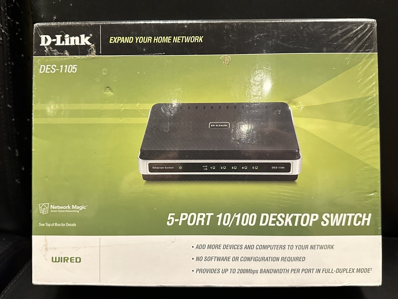 D-Link DES-1105 5-Port 10/100 Desktop Switch - New In Box