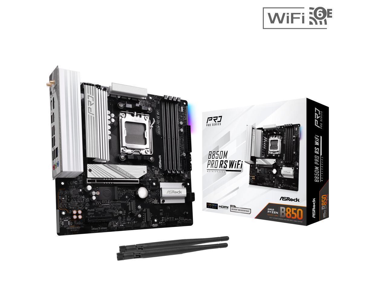 ASRock B850M PRO RS WIFI AM5 AMD B850 SATA 6Gb/s Micro ATX Motherboard