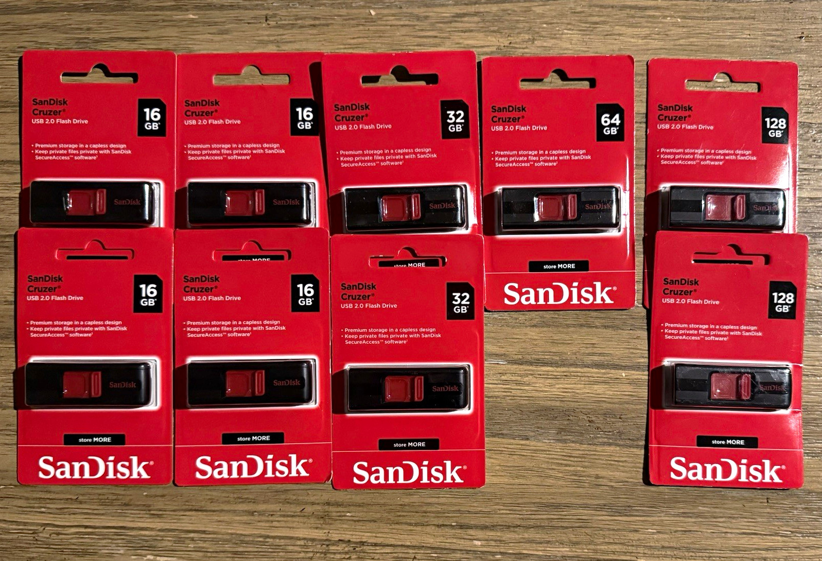 SanDisk Cruzer USB 2.0 Flash Drive 16/32/64/128GB Black/Red PC/Mac