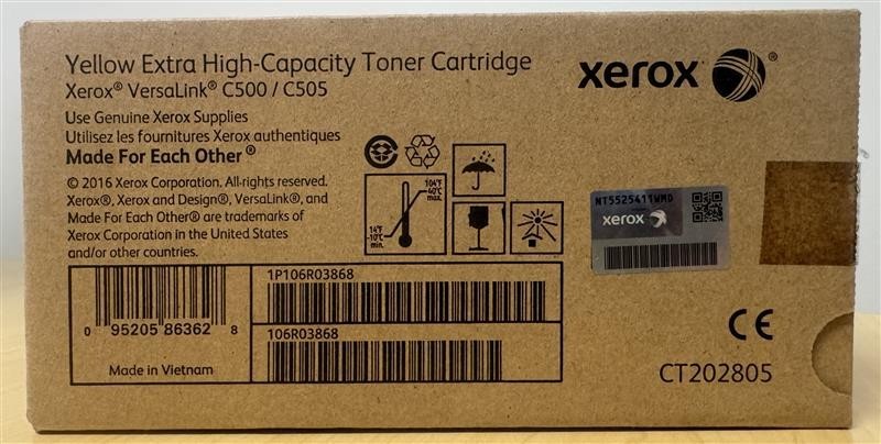 Genuine Xerox CT202805 Yellow Extra High Capacity Toner VersaLink C500 C505 OEM