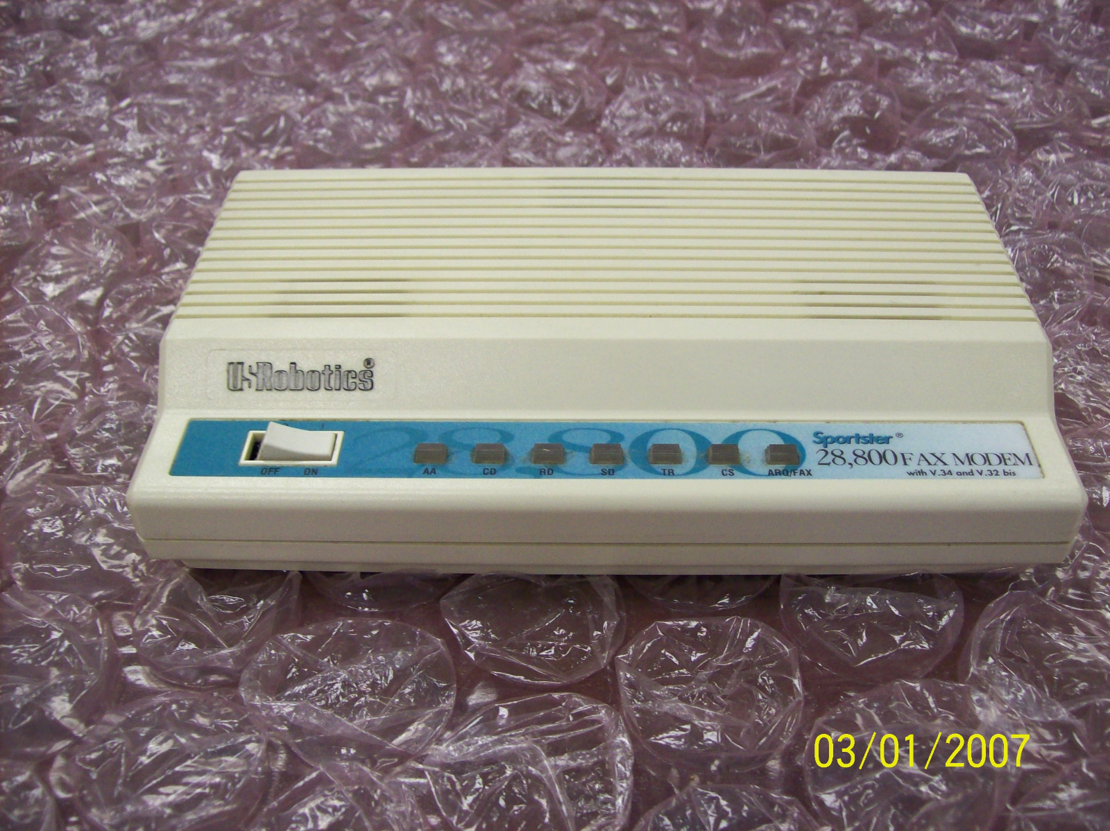 U. S. Robotics (V.34 and V.32 bis) 28,800 Used Sportster Faxmodem