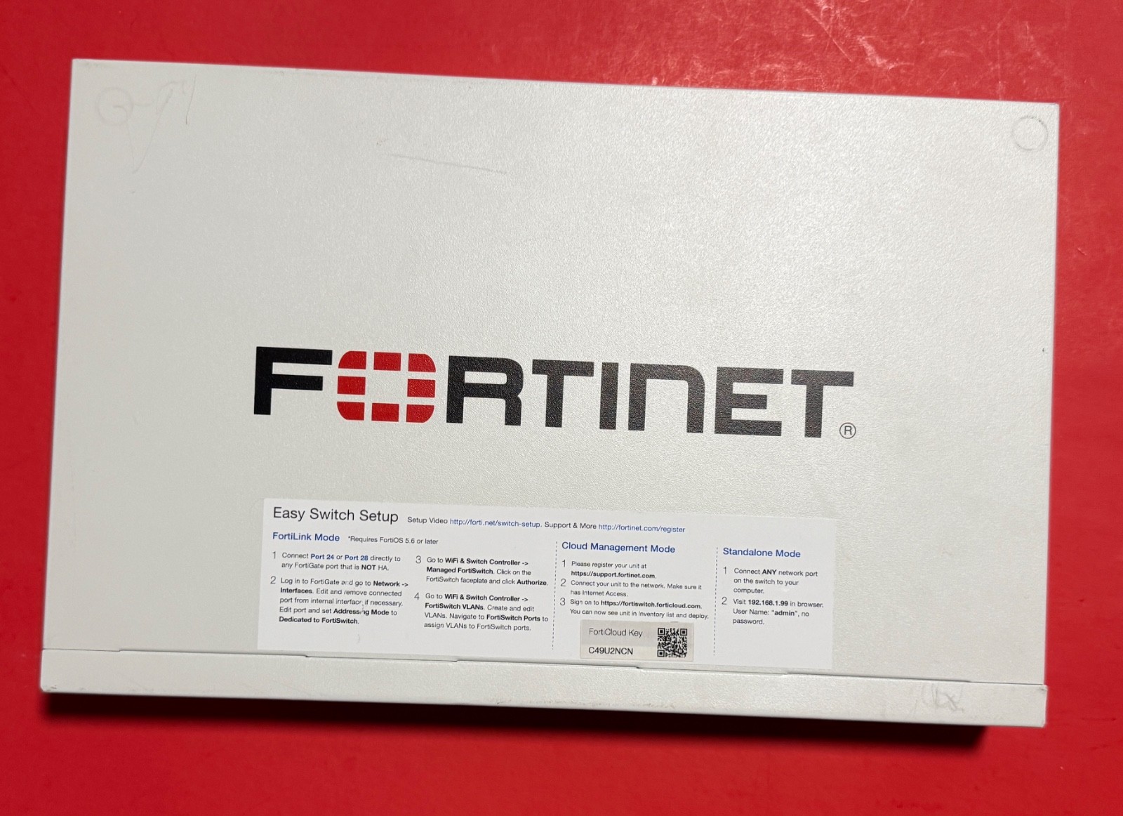 Rack Mountable Fortinet FortiSwitch FS-124E 24 Gigabit Ethernet 4 SFP Switch