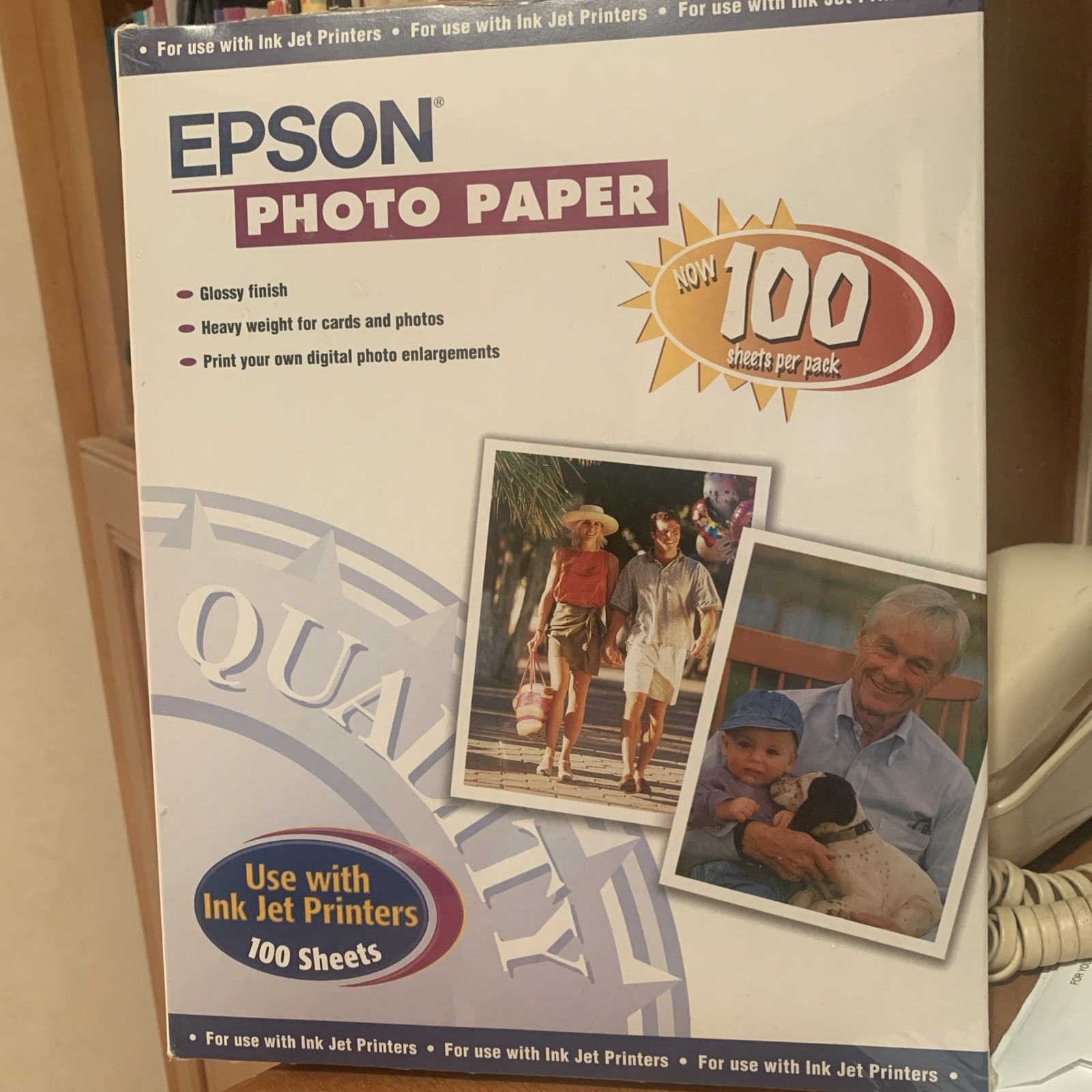 Epson Glossy Photo Paper. 8 1/2 x 11, 100 sheets Ink Jet