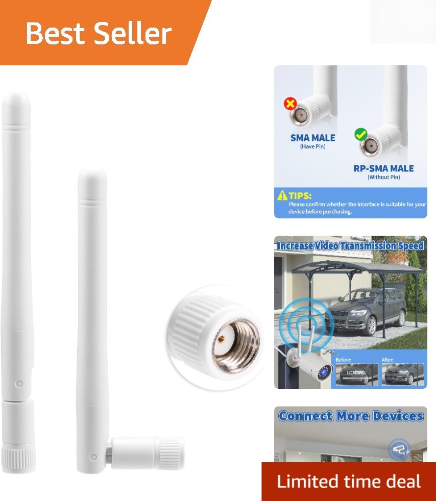 Upgrade Your WiFi with 2-Pack RP-SMA Dual Band Antennas - 2.4GHz & 5GHz