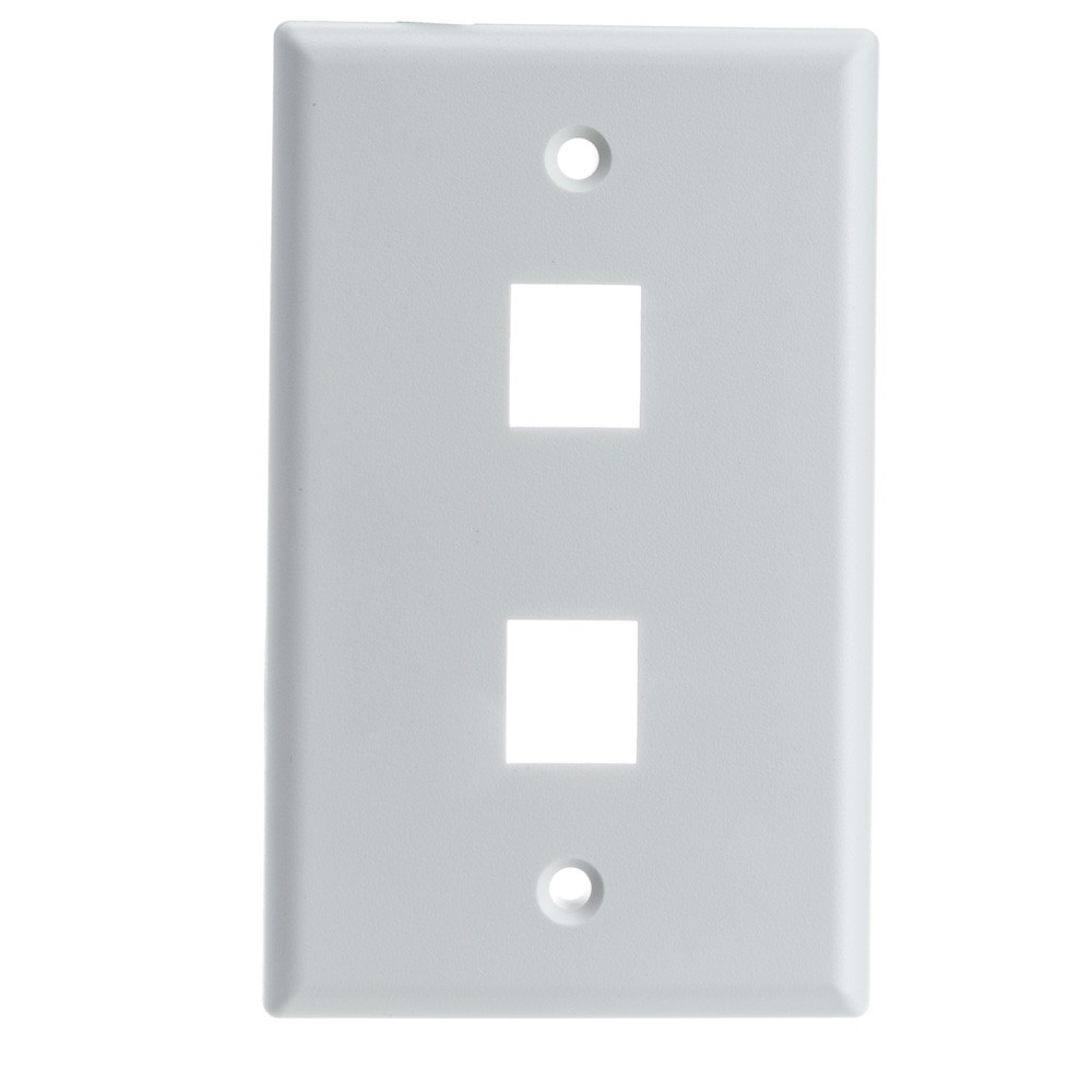 (5-PACK) Keystone Wall Plate, White, 2 Port, Single Gang - Part # 301-2K-W. NIB.