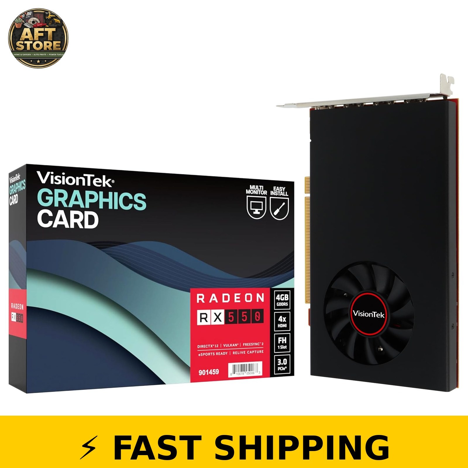 VisionTek AMD Radeon RX 550 4GB GDDR5 Graphics Card