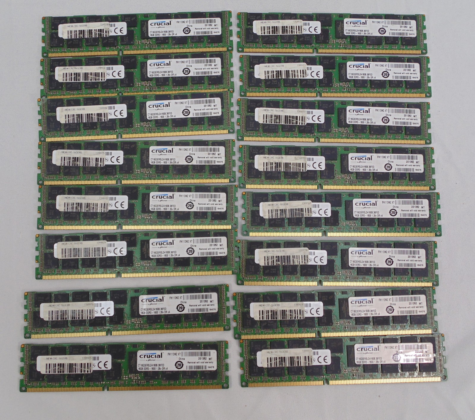 Lot 16 Crucial Micron 16GB DDR3 CT16G3ERSLD4160B.36FED Server RAM Memory