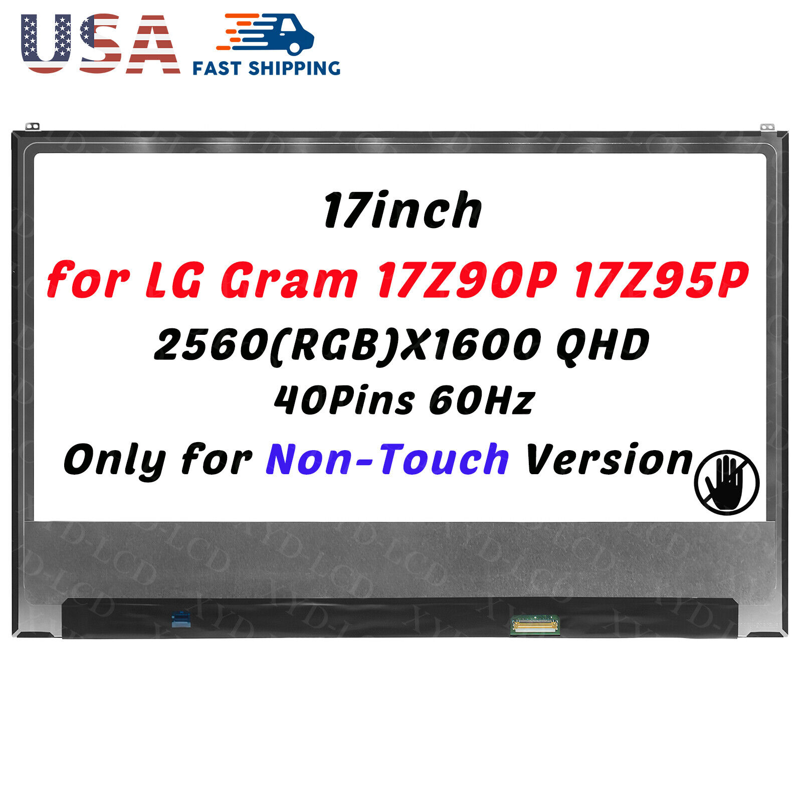 17in WQXGA IPS LCD Screen Digitizer for LG Gram 17Z90P-K.AAC8U1 17Z95P-K.AAB8U1