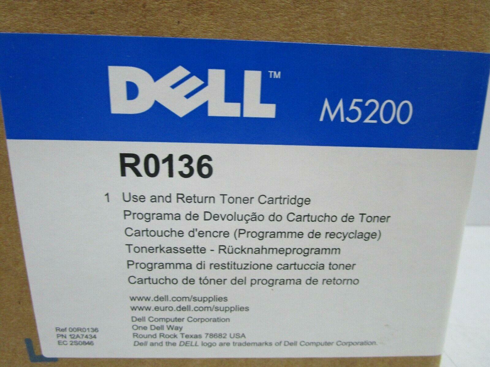 GENUINE DELL R0136 TONER CARTRIDGE FOR M5200 PRINTER NEW SEALED SEE PHOTOS