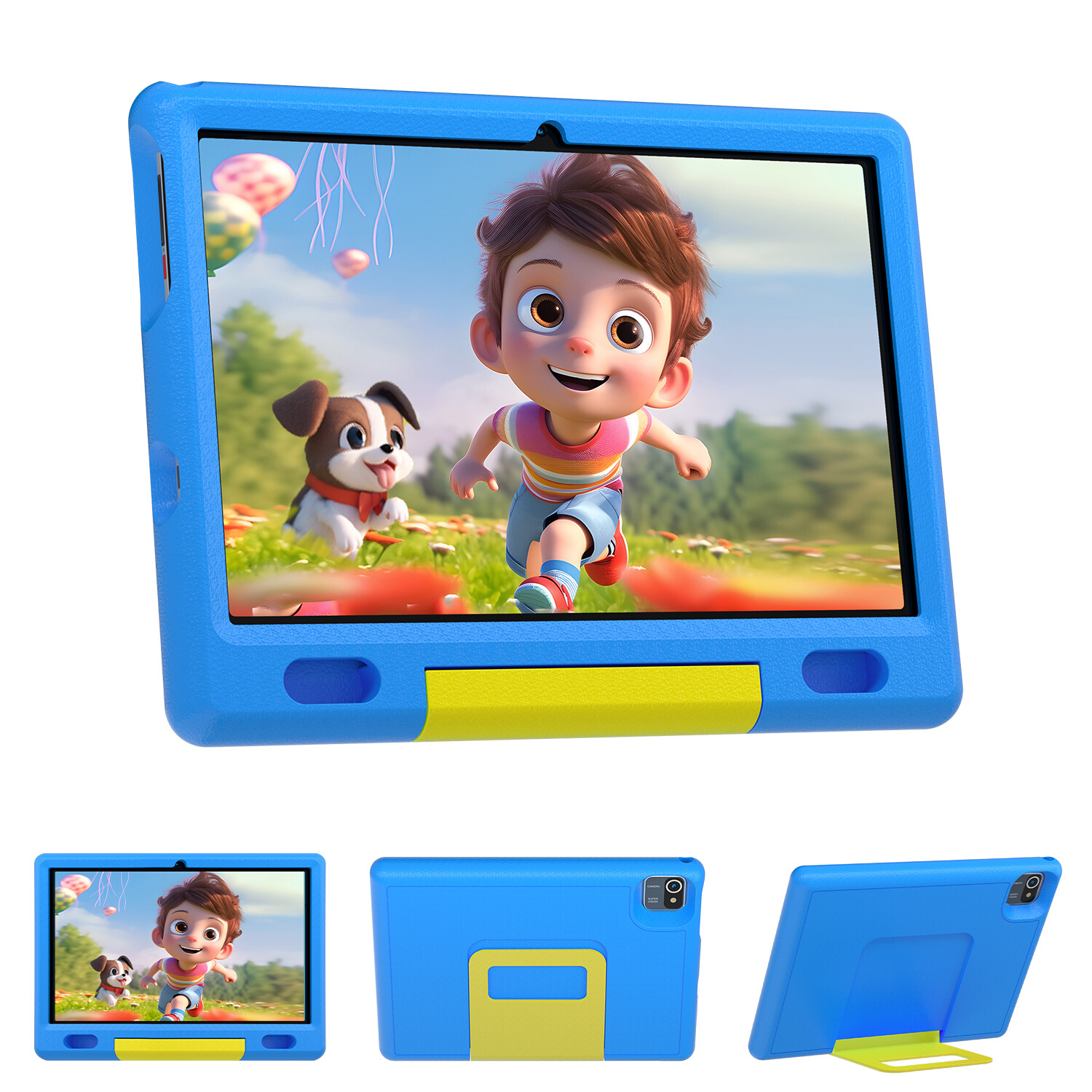 AEEZO Kids Tablet 10 inch Android 13 Tablets 2+32GB with Shockproof Blue ＆ Pink