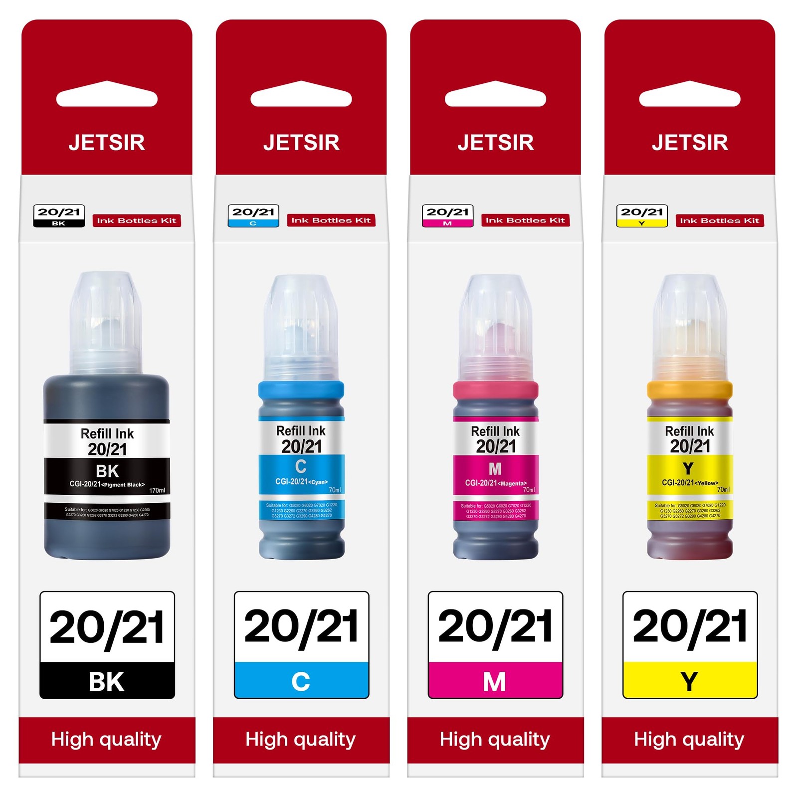 GI-20 GI-21 Refill Ink Replacement for GI20 GI21 Ink Refill Bottles Kit Compa...