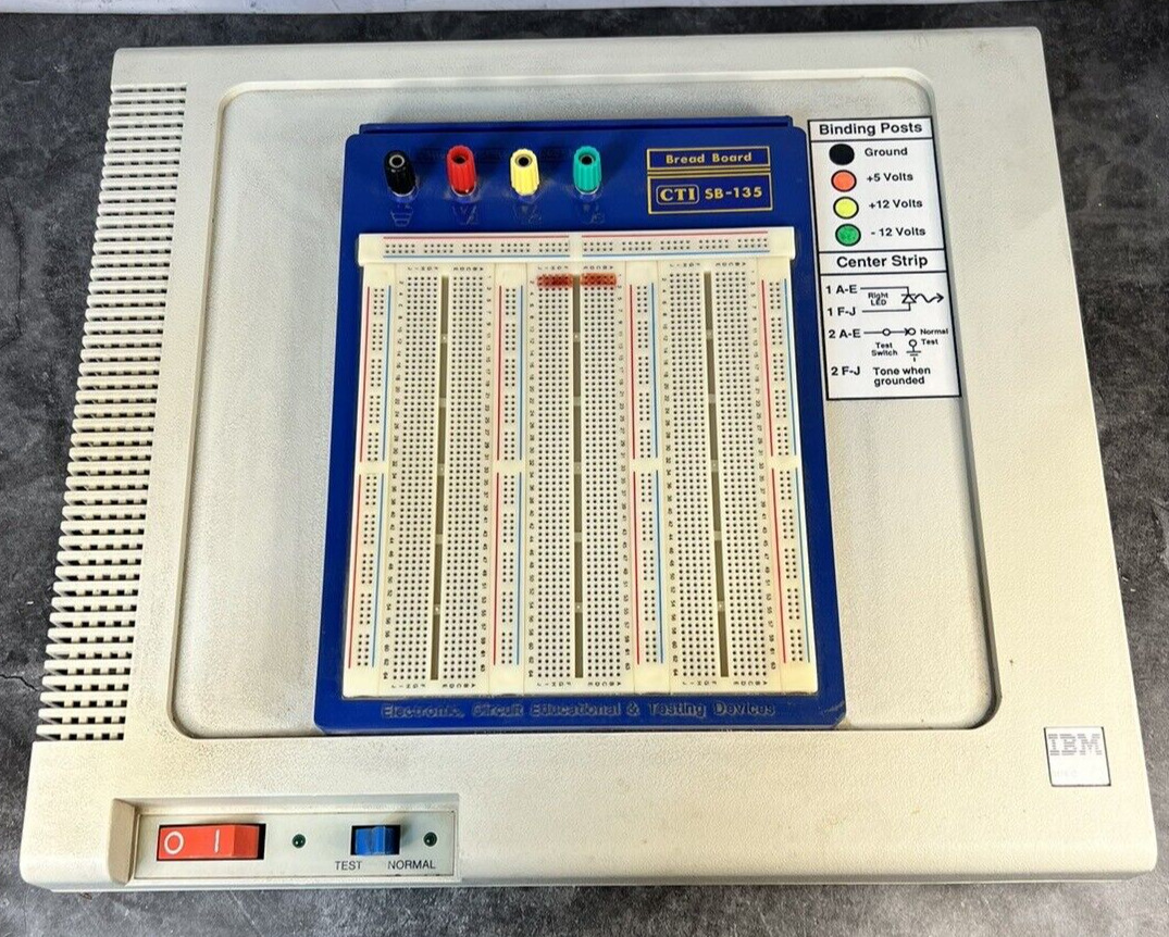 Vintage IBM 3178 C Terminal Computer Base w/ Mounted CTI Bread Board 58-135