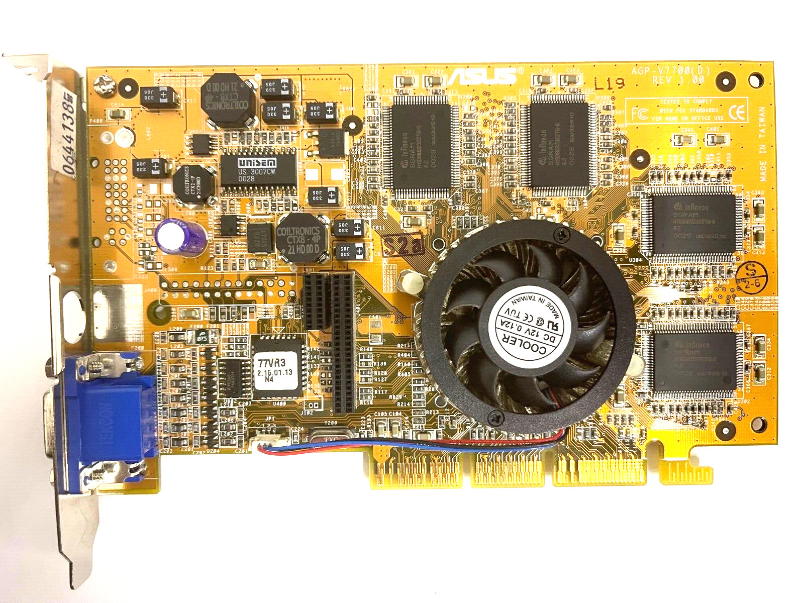 VINTAGE ASUS AGP-V7700 (D) PURE NVIDIA GEFORCE2 GTS 32M VGA CARD VGA ONLY MXB151