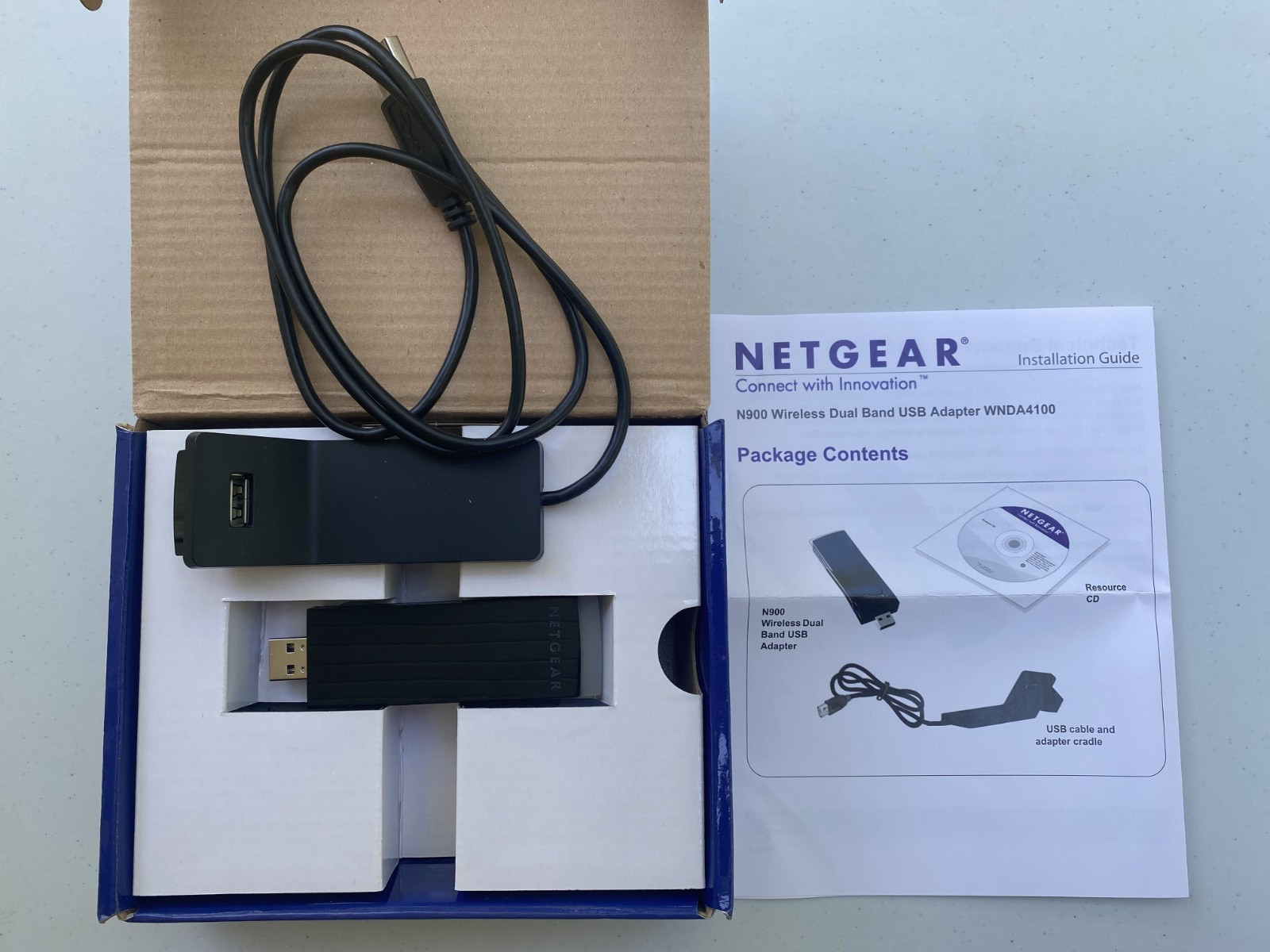 Netgear N900 WiFi Dual Band USB Network Adapter - Model WNDA4100 - OPEN BOX