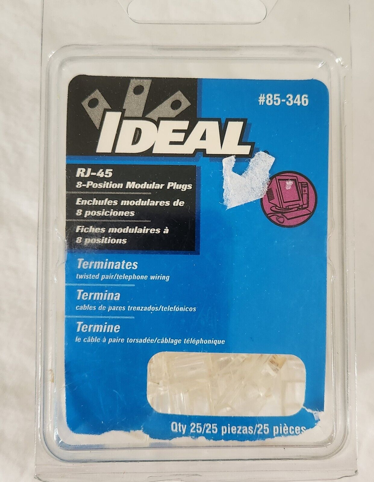 Ideal #85-346 RJ-45 8-Position Modular Plugs Partially Used 23 Pc Included  -Z