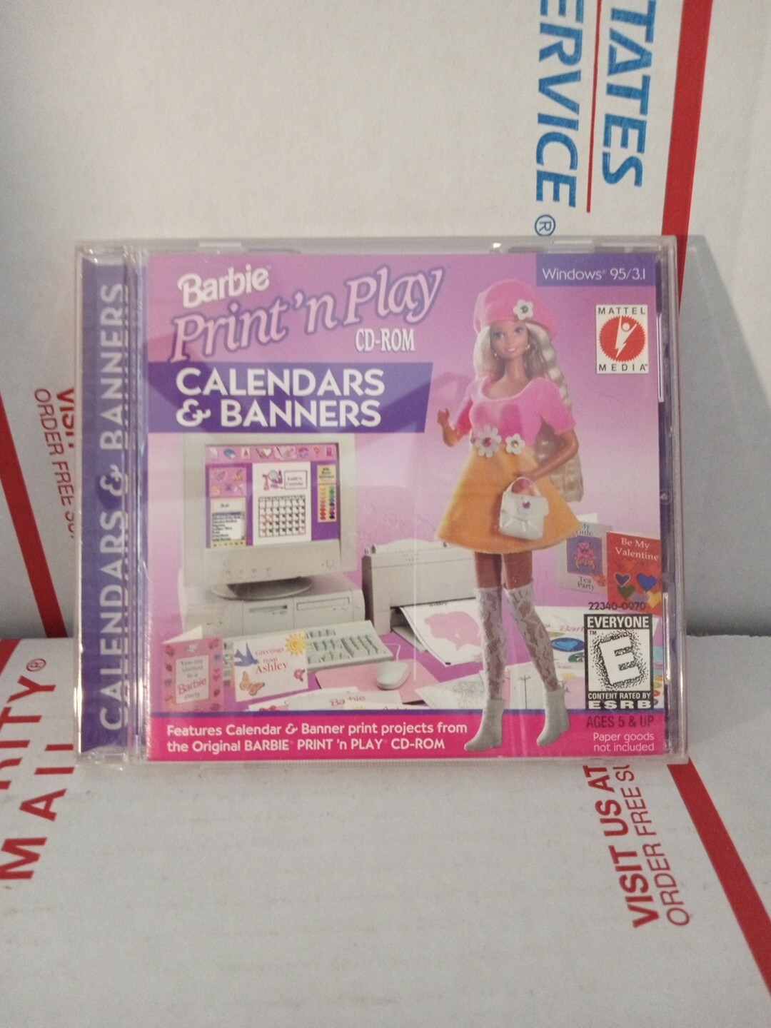 BARBIE CALENDARS & BANNERS Print N Play CD ROM Mattel Media 1996 Win 95 Shelf119