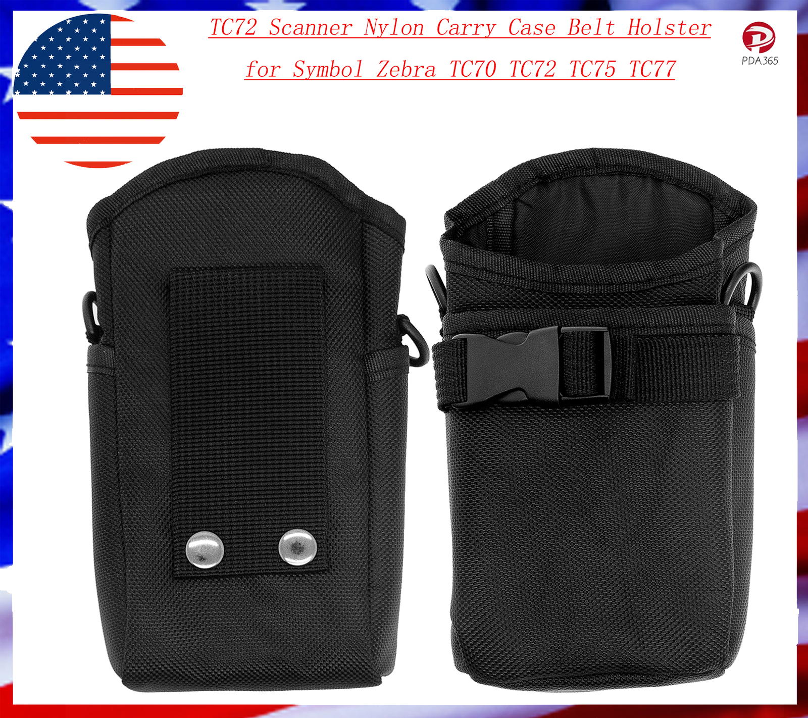 USA Scanner Nylon Carry Case Belt Holster for Symbol Zebra TC70 TC72 TC75 TC77