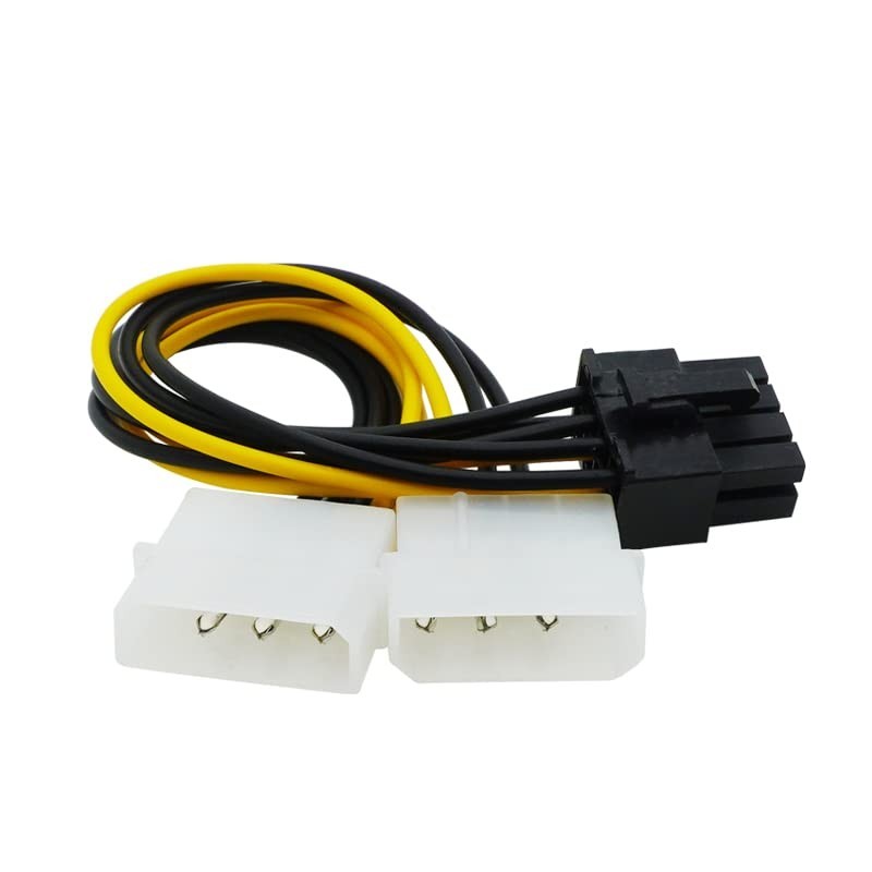 4 Pack 8-Pin PciE to Molex Dual 4-Pin Graphic Video Card Power Cord Y Splitte...