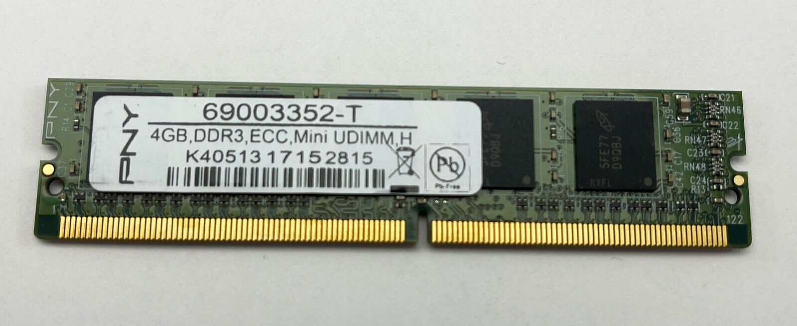 Lot of 4 PNY 69003352-T 4GB PC3-10600 DDR3 ECC 244-pin ECC Mini-UDIMM RAM Memory