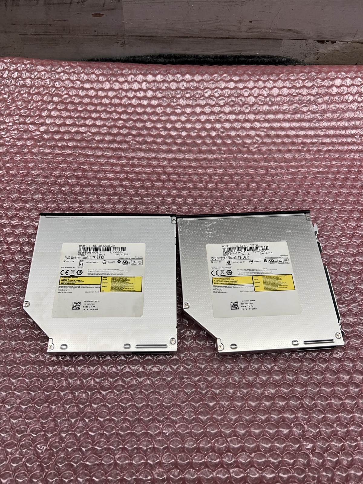 Lot of 2 HP Genuine Laptop DVD-RW Burner Drive TS-L633