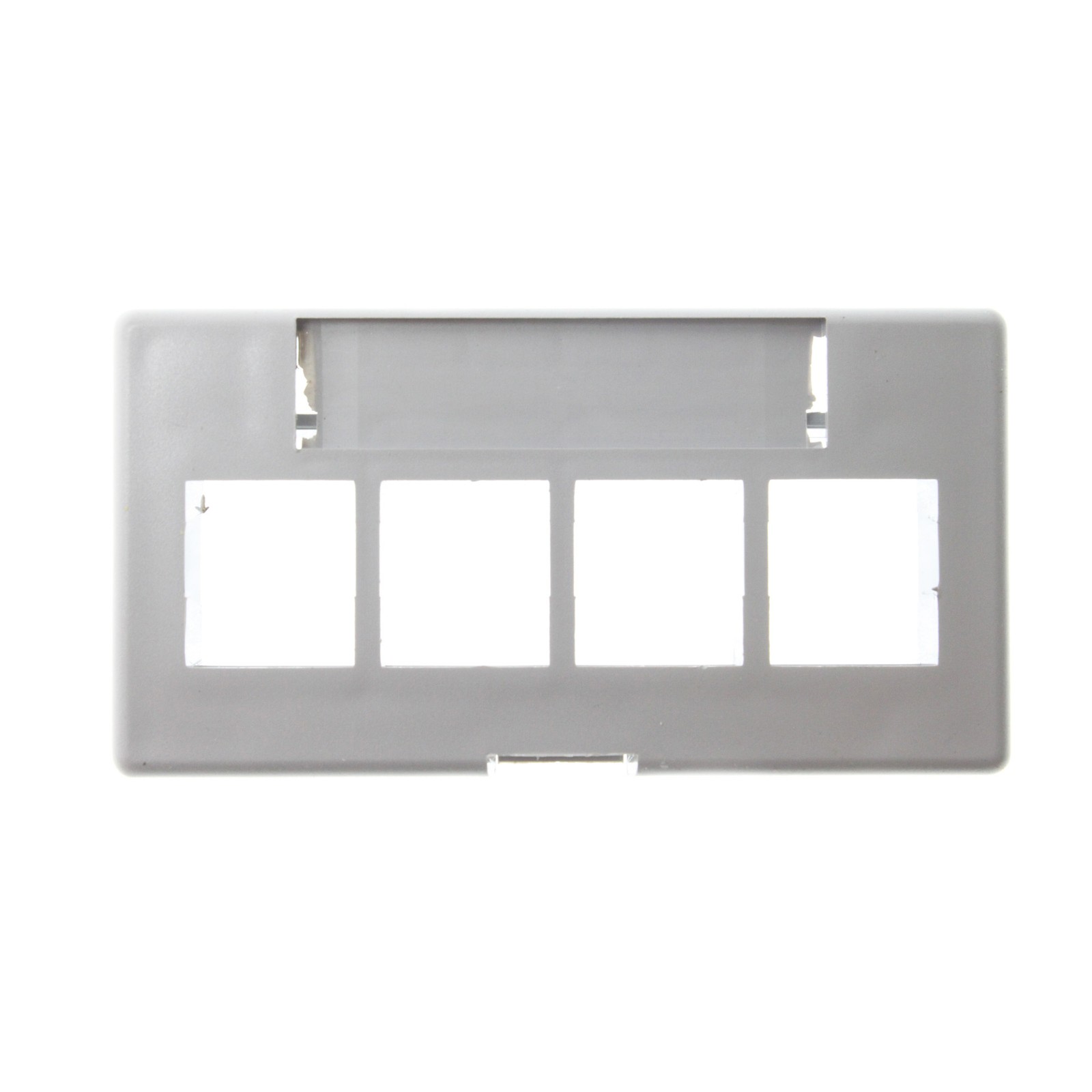 LEVITON 4991-SG4 QUICKPORT SNAP-IN 4-PORT MODULAR FURNITURE FACEPLATE, GRAY