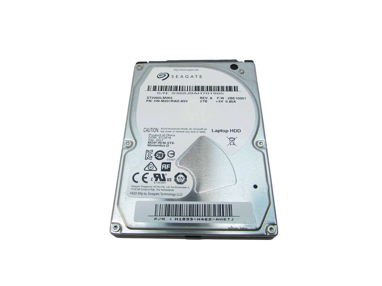 Seagate Momentus 2TB 5400RPM 2.5" SATA Laptop HDD ST2000LM003